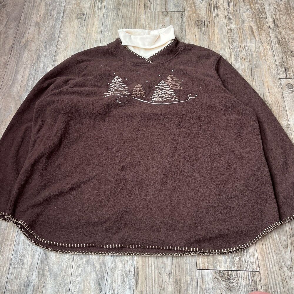 Vintage Sweater Christmas and Turtleneck Fleece NorthCrest Long XL 90s Granny